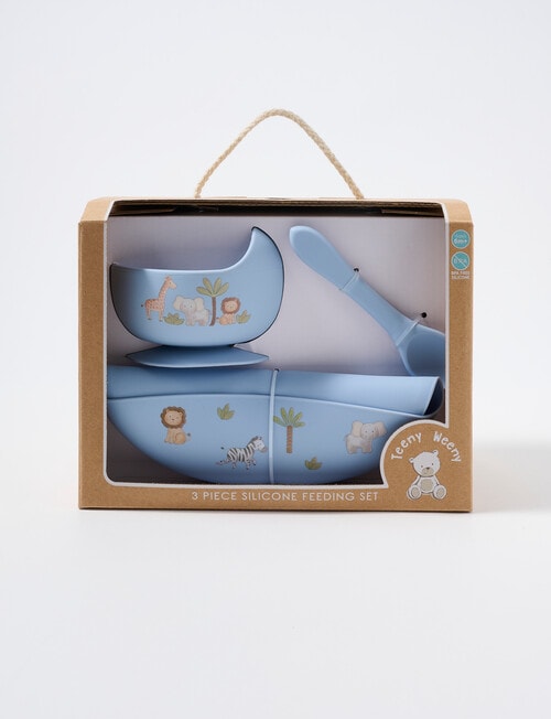 Teeny Weeny Silicone My First Feeding Set, 3-Piece, Safari product photo View 02 L