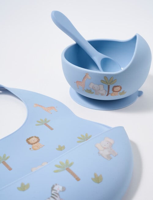 Teeny Weeny Silicone My First Feeding Set, 3-Piece, Safari product photo View 03 L