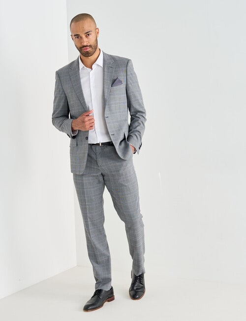 Laidlaw + Leeds Multicheck Tailored Jacket, Light Grey product photo View 03 L