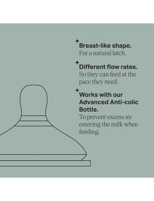 Tommee Tippee Anti-Colic Teats Med Flow, 2-Pack product photo View 05 L