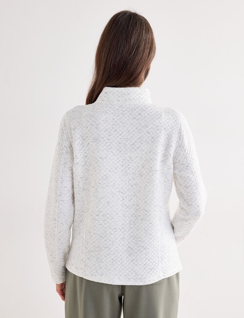 Ella J Two-Way Zip Sweatshirt, Ivory product photo View 02 L