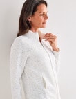 Ella J Two-Way Zip Sweatshirt, Ivory product photo View 04 S