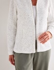 Ella J Two-Way Zip Sweatshirt, Ivory product photo View 06 S