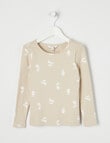 Mac & Ellie Bunnies Rib Long Sleeve Tee, Natural product photo