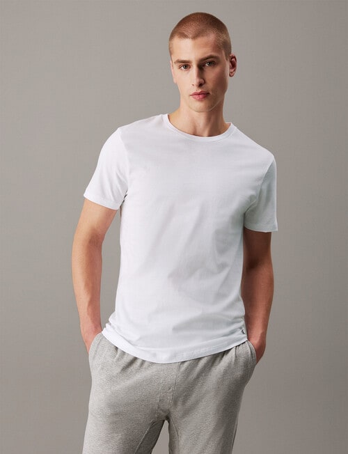 Calvin Klein Classic Crew Neck Tee, 3-Pack, White product photo View 02 L