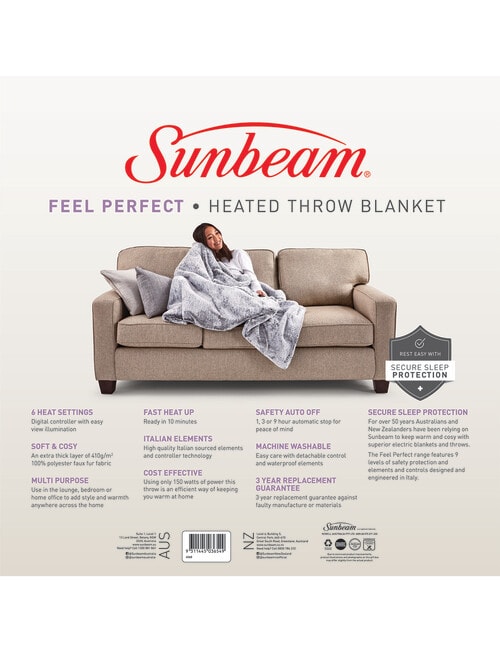 Sunbeam Feel Perfect Faux Fur Heated Throw, TRF4300 product photo View 03 L