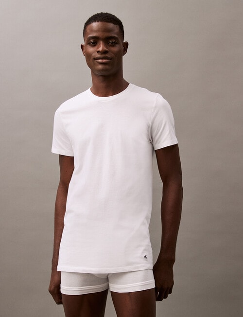 Calvin Klein Classic Crew Neck Tee, 3-Pack, White Mix product photo View 02 L