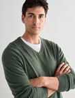 North South Merino V Neck Jumper, Sage product photo