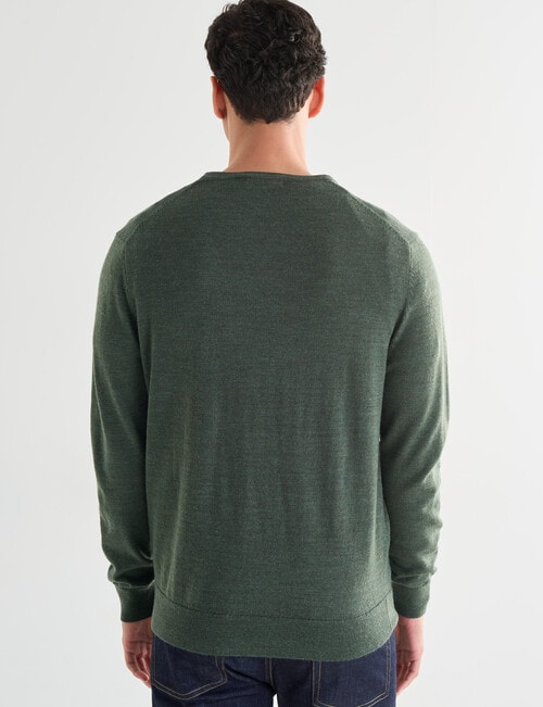 North South Merino V Neck Jumper, Sage product photo View 02 L