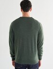 North South Merino V Neck Jumper, Sage product photo View 02 S