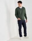 North South Merino V Neck Jumper, Sage product photo View 03 S