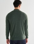 North South Merino Merino 1/4 Zip Jumper, Sage product photo View 02 S