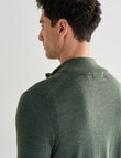 North South Merino Merino 1/4 Zip Jumper, Sage product photo View 04 S
