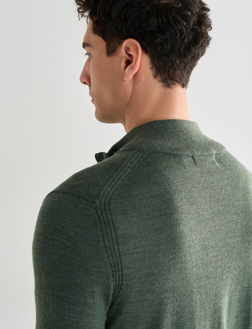 North South Merino Merino 1/4 Zip Jumper, Sage product photo View 04 L