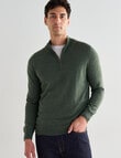 North South Merino Merino 1/4 Zip Jumper, Sage product photo View 05 S