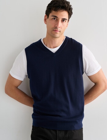 North South Merino Vest, Navy product photo