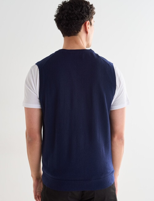 North South Merino Vest, Navy product photo View 02 L