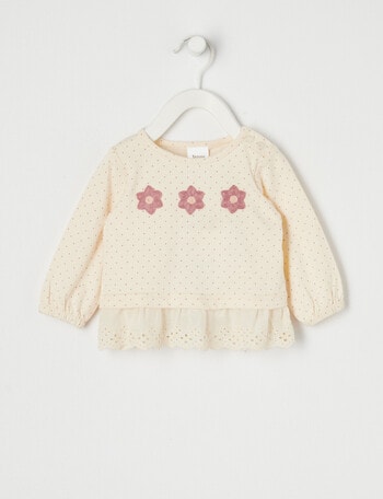 Teeny Weeny Spot Long-Sleeve Tee, Vanilla product photo