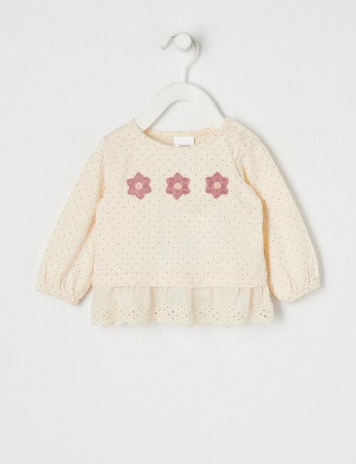 Teeny Weeny Spot Long-Sleeve Tee, Vanilla product photo