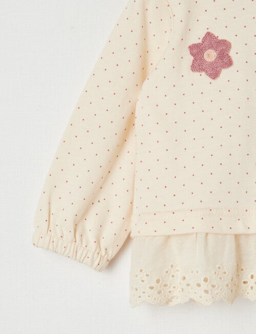 Teeny Weeny Spot Long-Sleeve Tee, Vanilla product photo View 03 L