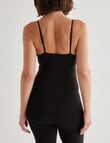 Lyric Shelf Cotton Cami, Black, 8-20 product photo View 02 S