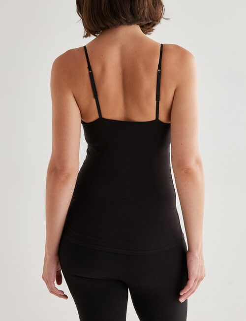 Lyric Shelf Cotton Cami, Black, 8-20 product photo View 02 L