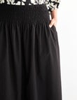 Whistle Shirred Waist Poplin Skirt, Black product photo View 04 S