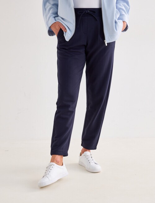 Ella J Supersoft Trackpant, Navy - Pants & Leggings