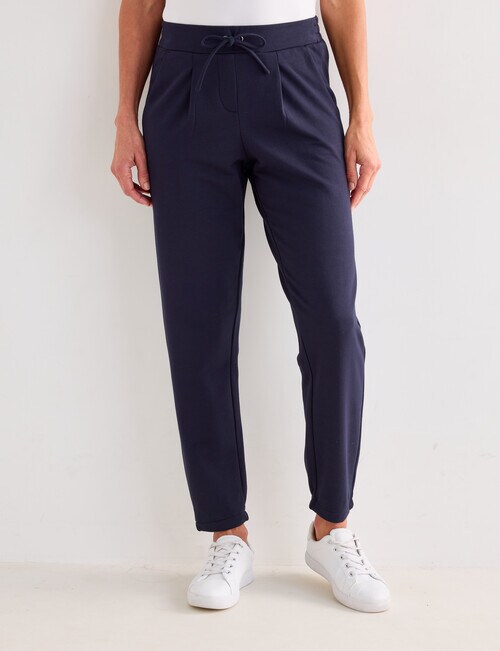 Ella J Supersoft Trackpant, Navy - Pants & Leggings