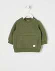 Teeny Weeny Fleece Crew Neck Sweatshirt, Pine Marle product photo