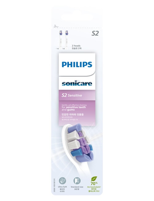 Philips Sonicare Sensitive Brush Head Refills, 2 Pack, White, HX6052/93 product photo