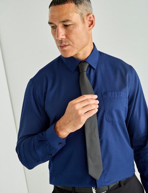Chisel New Herringbone Long Sleeve Shirt, Navy product photo