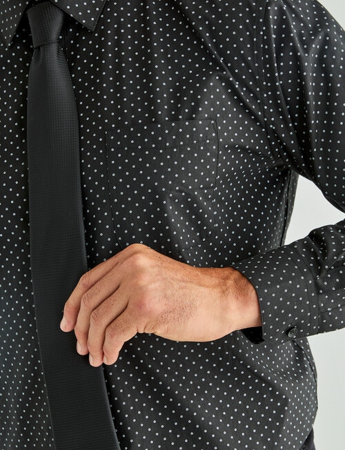 Chisel Night Ditsy Long Sleeve Shirt, Black product photo View 04 L