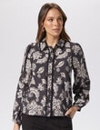 Vero Moda Josie Joan Long Sleeve Shirt, Obsidian product photo