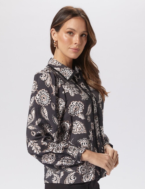 Vero Moda Josie Joan Long Sleeve Shirt, Obsidian product photo View 04 L