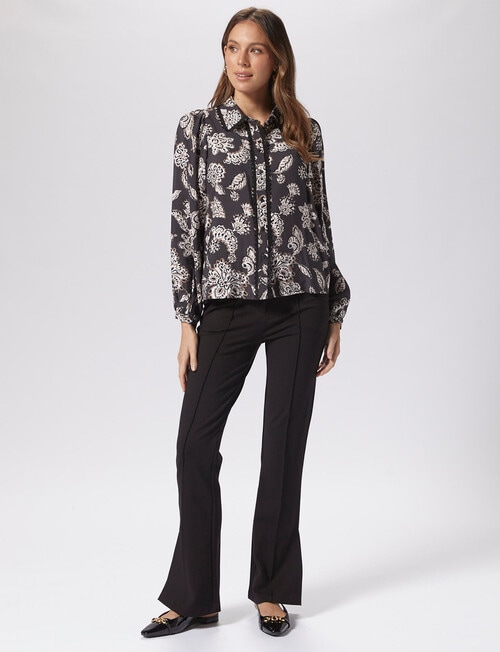 Vero Moda Josie Joan Long Sleeve Shirt, Obsidian product photo View 05 L