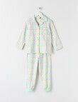 Sleep Mode Daisy Check Flannel PJ Set, Mint, 2-8 product photo