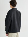 Tarnish Denim Zip Thru Denim Jacket, Black product photo View 02 S
