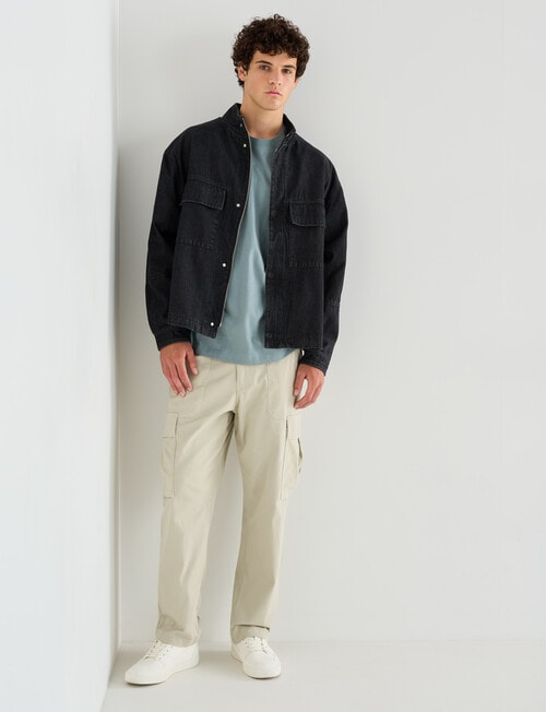 Tarnish Denim Zip Thru Denim Jacket, Black product photo View 03 L