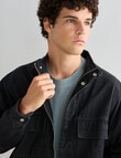 Tarnish Denim Zip Thru Denim Jacket, Black product photo View 04 S