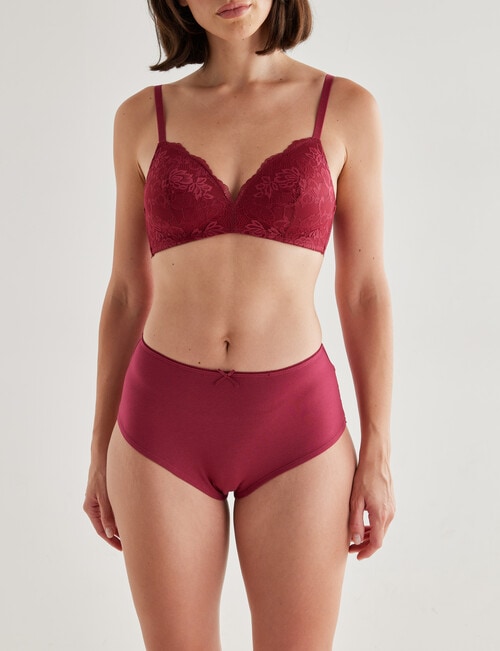 Lyric Cotton Lace Back Full Brief, Ruby, 8-18 product photo View 03 L