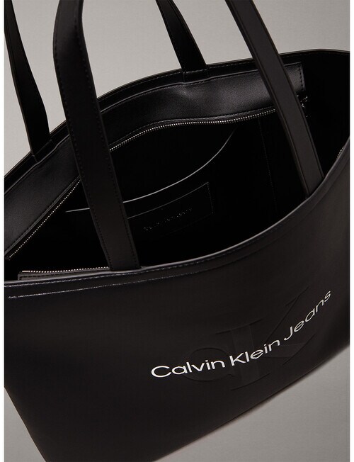 Calvin Klein Sculpted Slim Tote Mono Bag, Black & Neutral product photo View 04 L