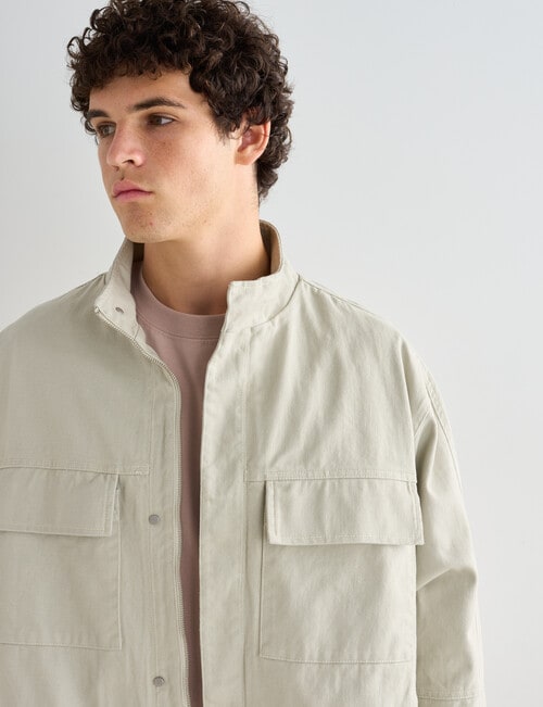 Tarnish Denim Zip Thru Denim Jacket, Washed Stone product photo