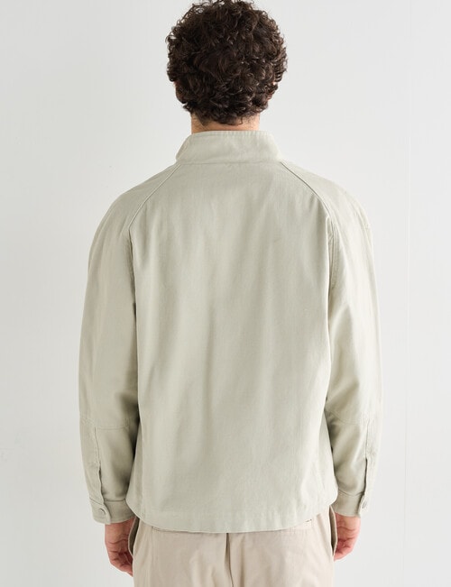 Tarnish Denim Zip Thru Denim Jacket, Washed Stone product photo View 02 L