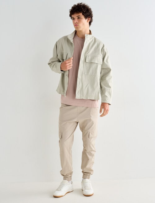 Tarnish Denim Zip Thru Denim Jacket, Washed Stone product photo View 03 L