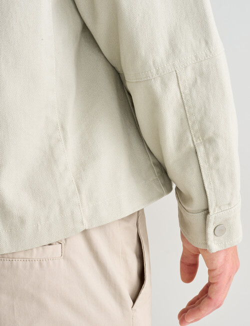 Tarnish Denim Zip Thru Denim Jacket, Washed Stone product photo View 06 L