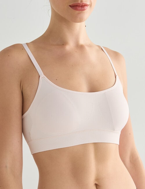 Honey Vegas Seamfree Cross Back Crop, Soft Pink product photo