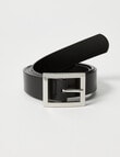 Boston + Bailey Leather Square Buckle Belt, Black product photo