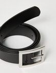 Boston + Bailey Leather Square Buckle Belt, Black product photo View 02 S