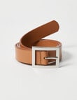 Boston + Bailey Leather Square Buckle Belt, Tan product photo